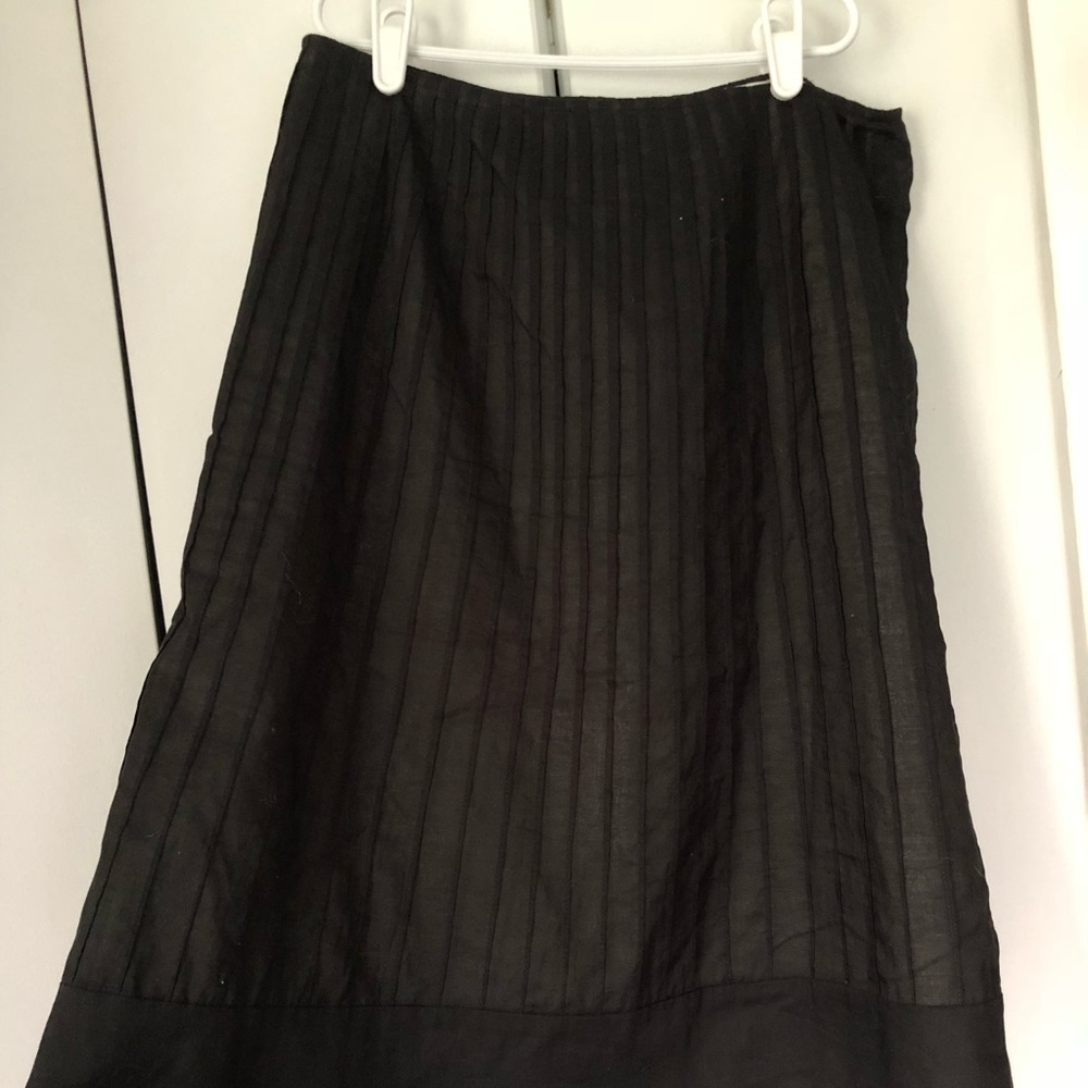 Black a-line skirt with flirty lace